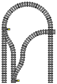 9V Halbkreis mit Spurwechsel und Kreuzung